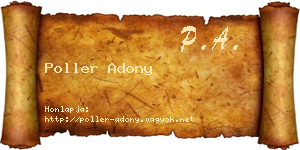 Poller Adony névjegykártya